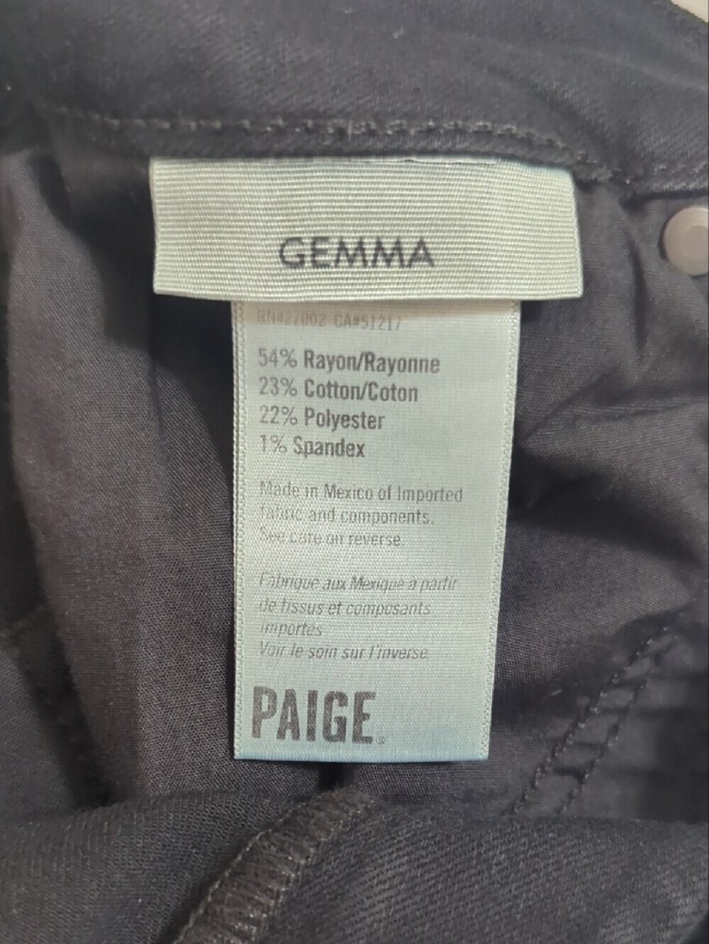 PAIGE Gemma Skinny Jean, Color Black Shadow Size 25 - Picture 15 of 15